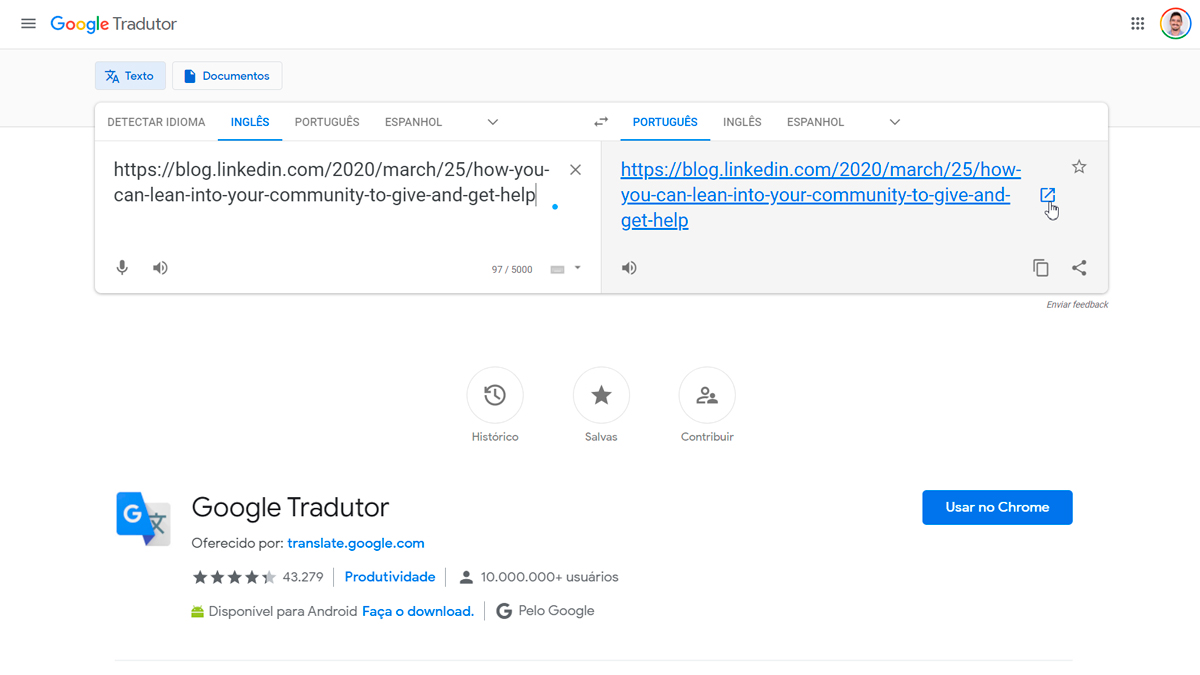 Como traduzir uma página no Google Tradutor